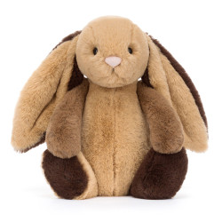 Peluche lapin bashful Patchwork marron 31 cm - Jellycat