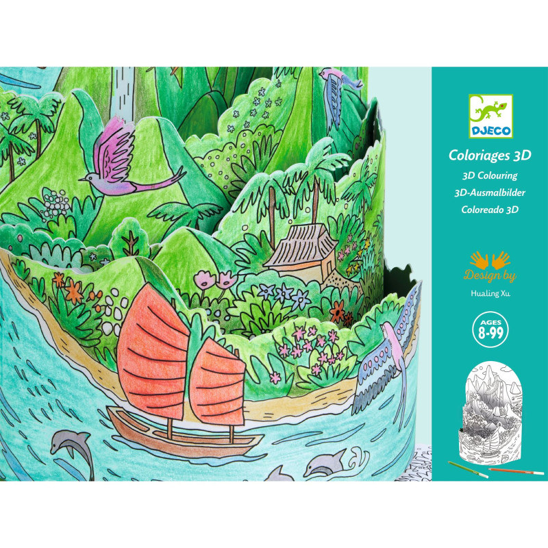 Coloriage 3D : Au sommet de mon île – Djeco
