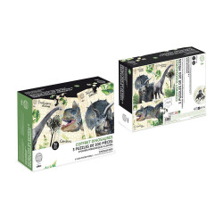 Coffret de 3 puzzles 200 pcs dinosaures avec posters - Vilac