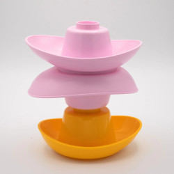 6 Barques gigognes jaune et rose - Simple.