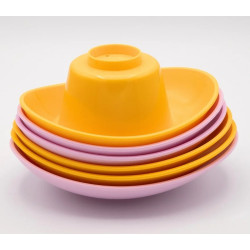 6 Barques gigognes jaune et rose - Simple.