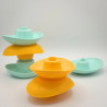 6 Barques gigognes jaune et turquoise - Simple.