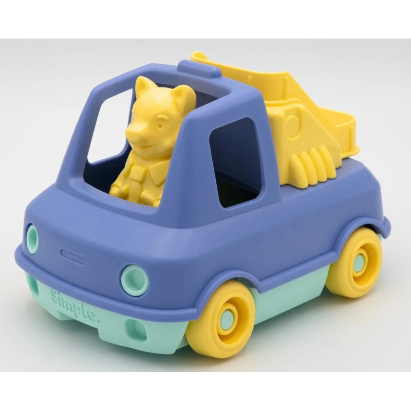 Camion pompier bleu pastel - Simple.