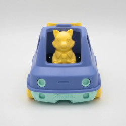 Camion pompier bleu pastel - Simple.