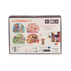 4 puzzles 12 pièces - Une belle journée Les Minouchkas - Moulin Roty