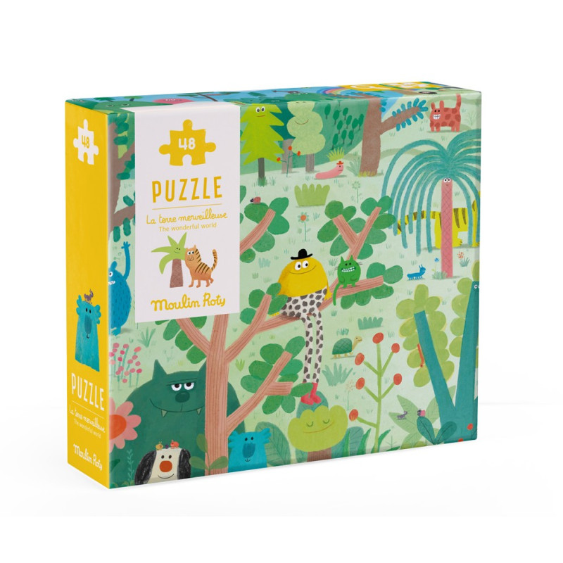 Puzzle 48 pièces la terre merveilleuse - Les Schmouks - Moulin Roty