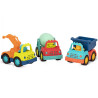 3 mini camions de chantier avec figurines - B. Toys