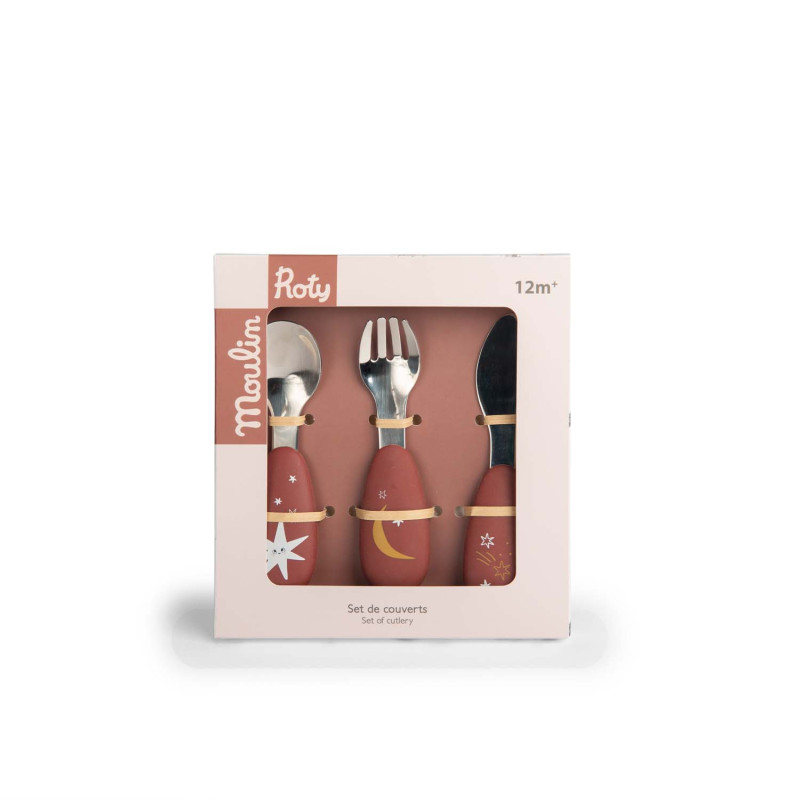 Set de couverts en silicone Après la pluie - Moulin Roty