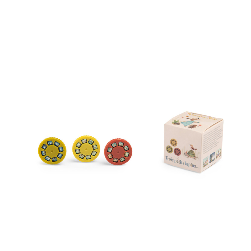 3 Disques pour lampe à histoires - Trois petits lapins - Moulin Roty