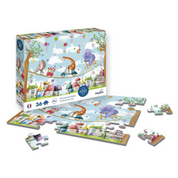 Puzzle 36 pièces Animaux acrobates - Sentosphère
