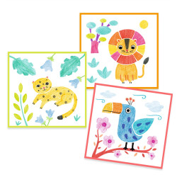 Coloriage : 3 pochoirs pour une image - Djeco