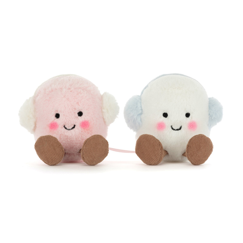 Peluche Chamallows Toastie rose et blanc avec casque  - Jellycat