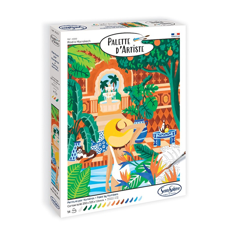 Peinture par numéros Riad à Marrakech Palette d'artiste - Sentosphère