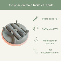 KIDYKARAOKE - Enceinte karaoké portable avec 2 micros - Kidywolf