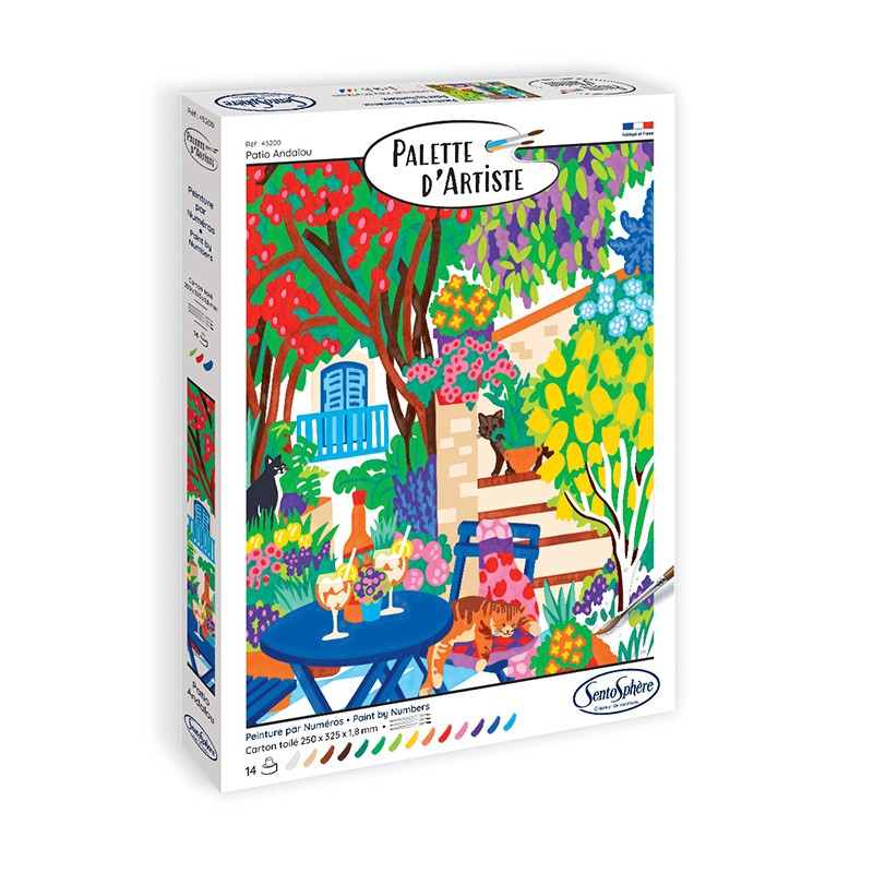 Peinture par numéros - Patio Andalou - Palette d'artiste - Sentosphère