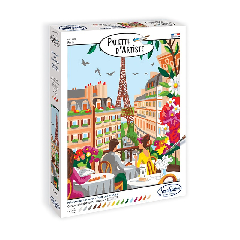 Peinture par numéros - Paris - Palette d'artiste - Sentosphère