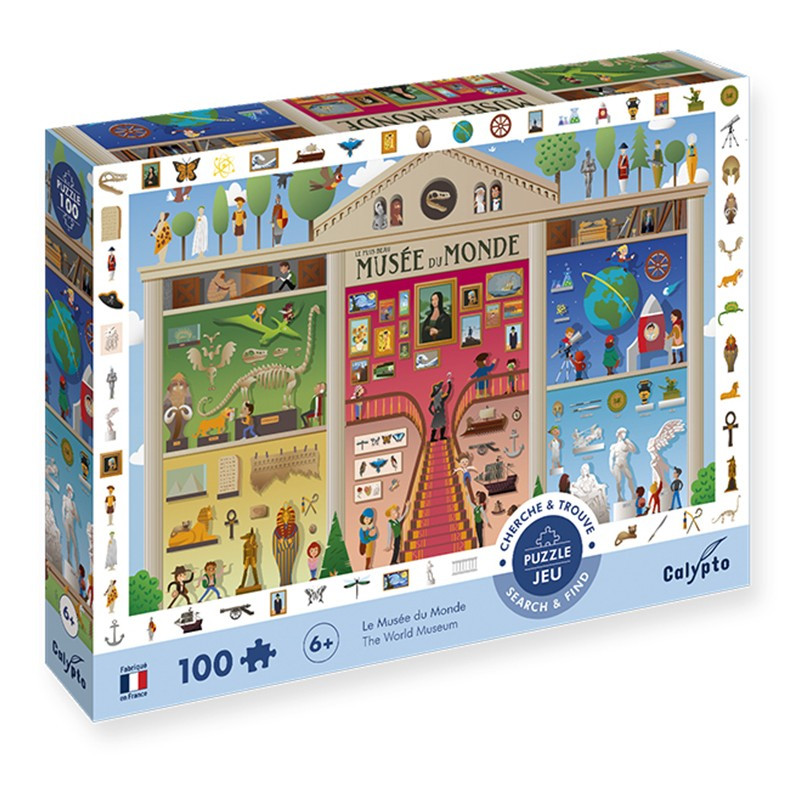 Puzzle 100 pièces "Cherche et trouve" - Le Musée du Monde - Sentosphère