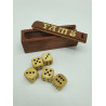 Boîte en bois à tirette - Yams avec 5 dés buis - Jeux Chavet