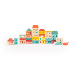 Blocs de construction en bois Village - Avenue du Moulin - Moulin Roty