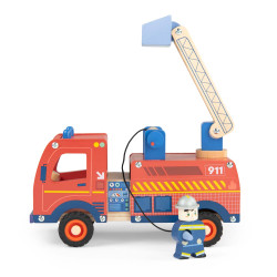 Camion de pompier en bois - Avenue du Moulin - Moulin Roty