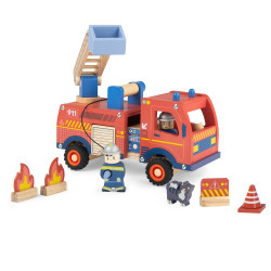 Camion de pompier en bois - Avenue du Moulin - Moulin Roty