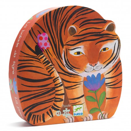 Puzzle 24 pièces - La balade du tigre - Djeco Puzzle 24 pièces - La balade du tigre - Djeco