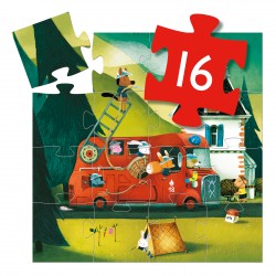 Puzzle 16 pièces Le Camion de Pompier - Djeco