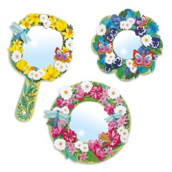 3 Miroirs à décorer - Douceur Florale - DIY - Djeco