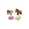 Figurines : 4 animaux à la ferme - Plan toys
