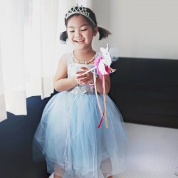 Robe de princesse bleue Sequins 5-6 ans - Great Prentenders