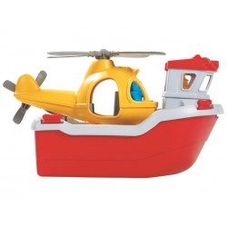 Green Toys - Bateau de sauvetage et hélicoptère pour le bain