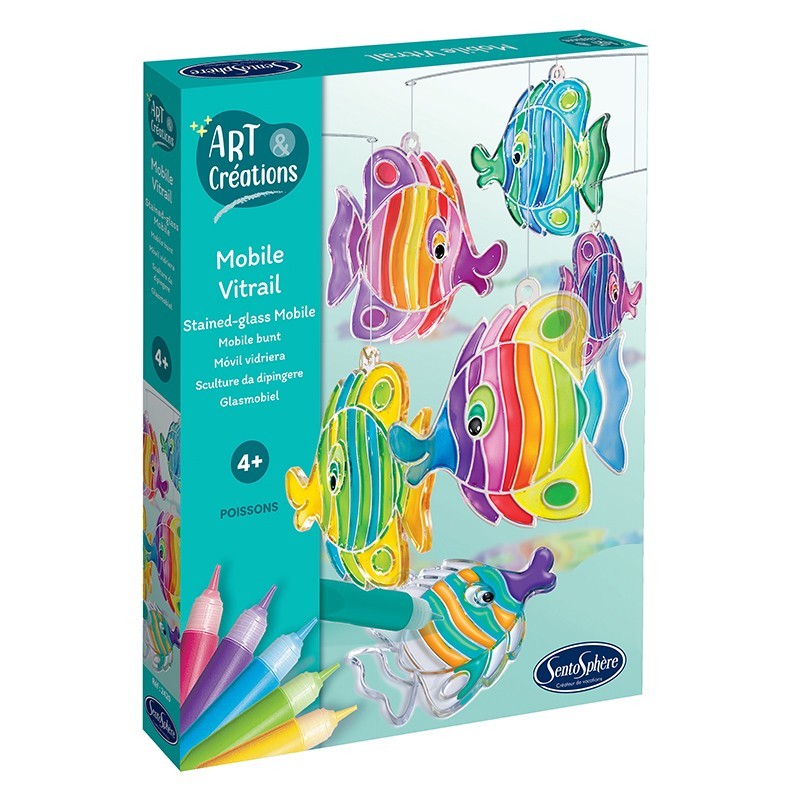 Kit créatif mobile vitrail poissons - Sentosphère