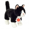 Peluche Chat Debout Blanc Et Noir 20 cm - Hermann Teddy